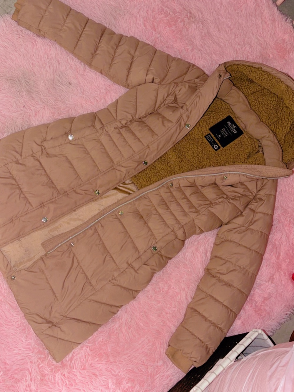 Hollister Puffer Coat with Sherpa Lining